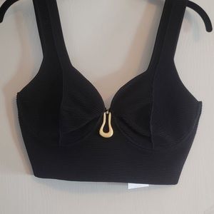 Aje Clay Sculptural Knit Bralette